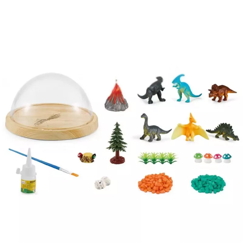 LEAN TOYS DIY Dinosaurier-Terrarium Kreativset mit Kuppel-Nachtlicht