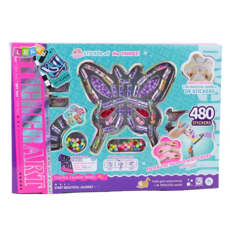 LEAN TOYS Kreatives Schmuckherstellungsset Perlen 480 Aufkleber