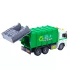 LEAN TOYS Müllwagen mit Mülltonne, Licht und Sound, Grün, Maßstab 1:16