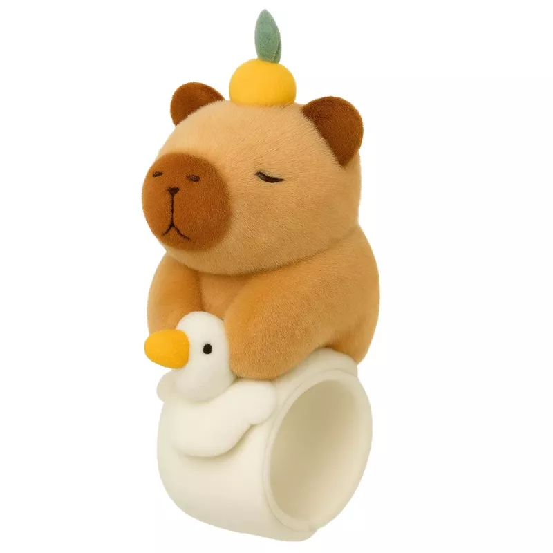 LEAN TOYS Plüsch-Selbstspannendes Armband Gans mit Capybara