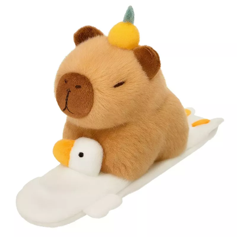 LEAN TOYS Plüsch-Selbstspannendes Armband Gans mit Capybara