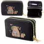 LEAN Two-Compartment Wallet with Card Compartments Kapybara Black 12.5 x 8.5 cm