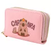 LEAN Two-Compartment Wallet with Card Compartments Capybara Pink 12.5 x 8.5 cm