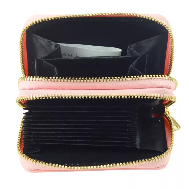 LEAN Two-Compartment Wallet with Card Compartments Capybara Pink 12.5 x 8.5 cm