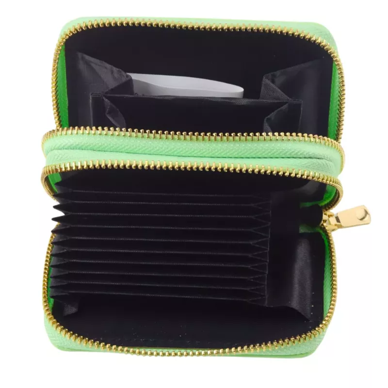 LEAN Two-Compartment Wallet with Card Compartments Kapybara Green 12.5 x 8.5 cm