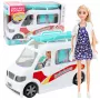 LEAN TOYS Mobile Hospital Ambulance mit Trage 2in1 Puppenarzt Zubehör
