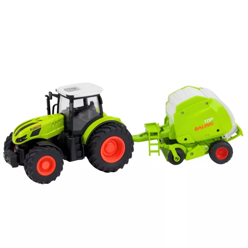 LEAN TOYS RC-Fernbedienungstraktor mit Ballenpresse, landwirtschaftlicher Traktor 1:24
