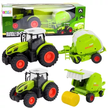 LEAN TOYS RC-Fernbedienungstraktor mit Ballenpresse, landwirtschaftlicher Traktor 1:24