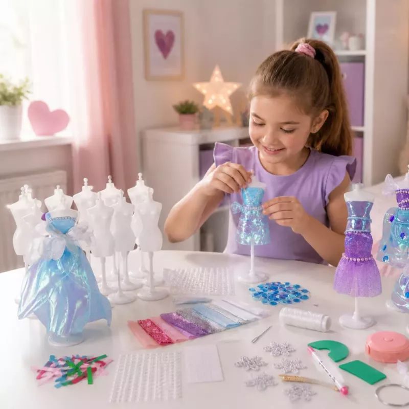LEAN TOYS DIY Puppenkleid-Nähset Little Fashion Designer 143 Teile