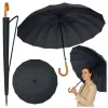 LEAN Großer Automatikschirm mit Armschutz 24-Rippen Schwarz 115 cm