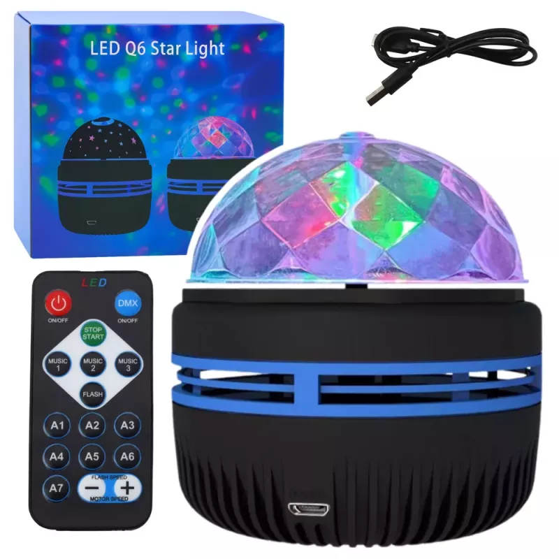 LEAN Projektorball Nachtlampe Bunte LED-Lichter 360° Fernbedienung