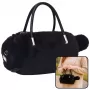 LEAN TOYS Plüsch-Katzenförmige Handtasche mit Kettenhenkeln, Schwarz