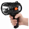 LEAN LED Solar Suchscheinwerfer Taschenlampe 6 Modi Powerbank Austauschbare Filter 19 cm