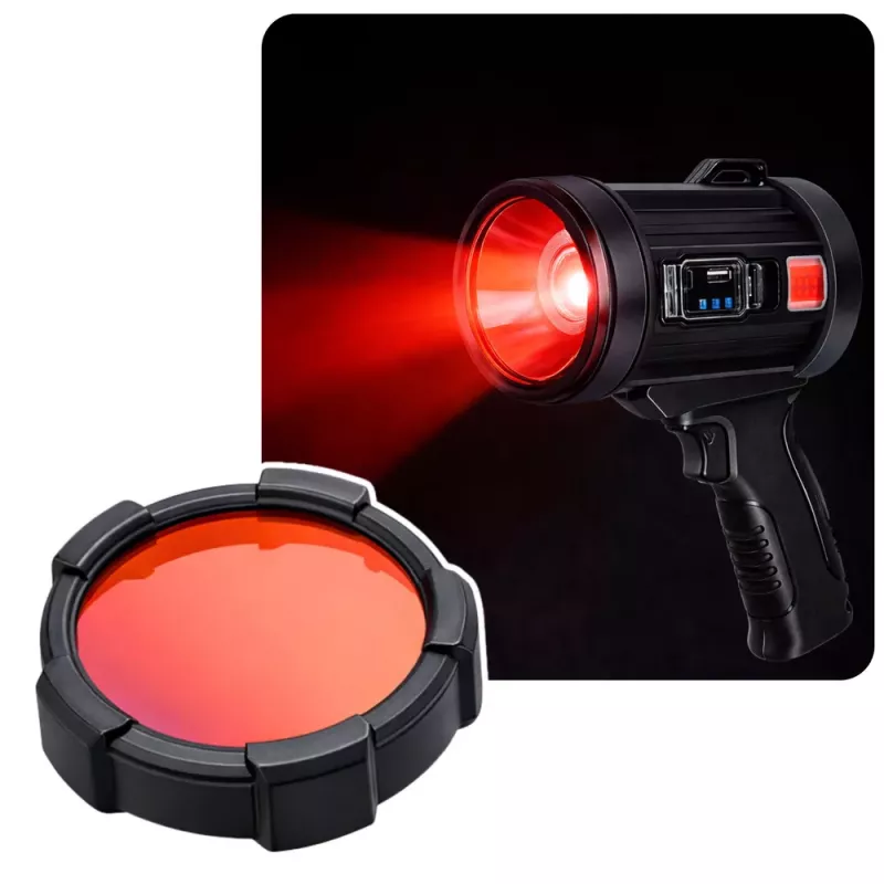 LEAN LED Solar Suchscheinwerfer Taschenlampe 6 Modi Powerbank Wechselbare Filter