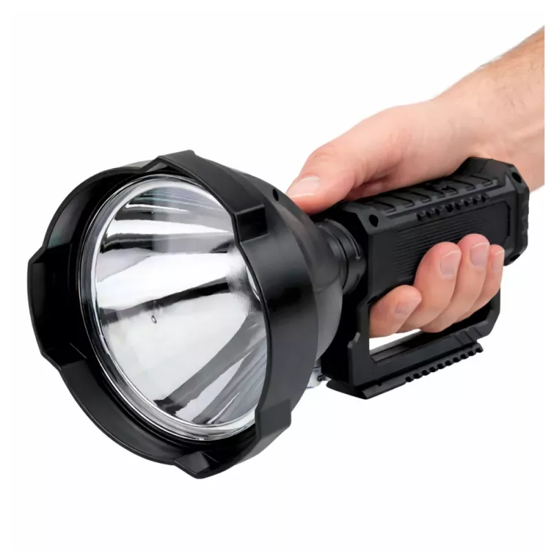 LEAN Großer Taschenlampen-Strahler mit Stativ LED-Suchscheinwerfer W5120 Powerbank 31 cm