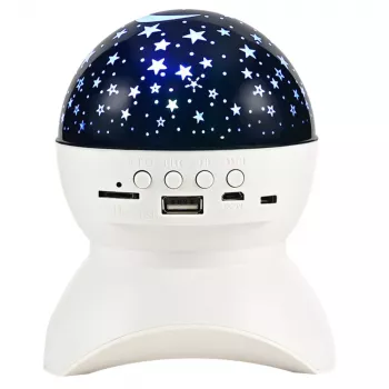 LEAN Nachtlicht Star Projector 3-in-1 Bluetooth LED Lautsprecher Weiß