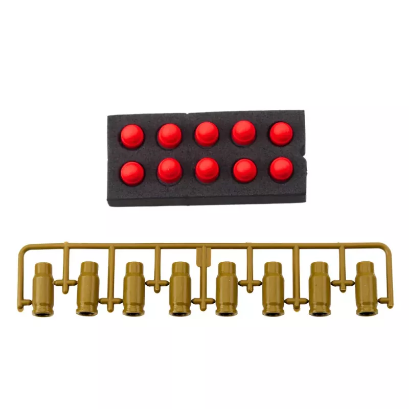 LEAN TOYS Spielzeugpistole Schaumstoffpatronen Munitionshülsen Grün - 100er Pack