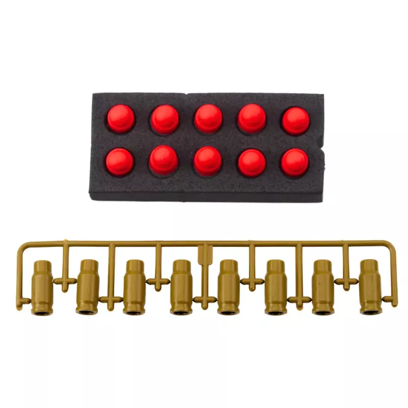 LEAN TOYS Spielzeugpistole Schaumstoffpatronen Munitionshülsen Weiß (100er-Pack)