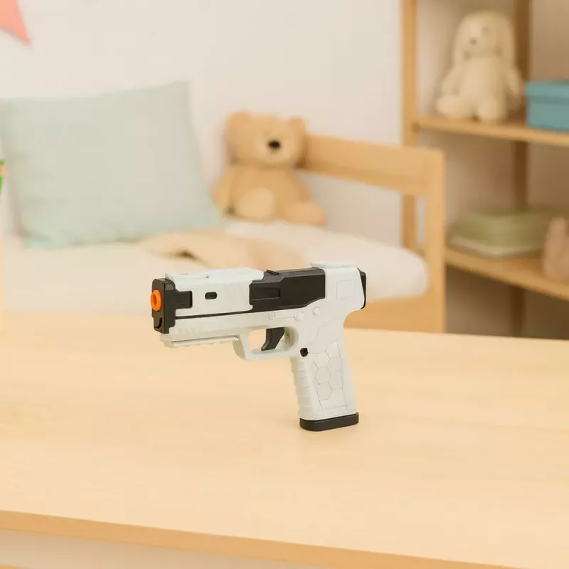 LEAN TOYS Spielzeugpistole Schaumstoffpatronen Munitionshülsen Weiß (100er-Pack)
