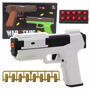 LEAN TOYS Spielzeugpistole Schaumstoffpatronen Munitionshülsen Weiß (100er-Pack)