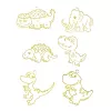 LEAN TOYS DIY Kreativset Glasmalerei Schlüsselanhänger Dinosaurier Marker 6 Stk.