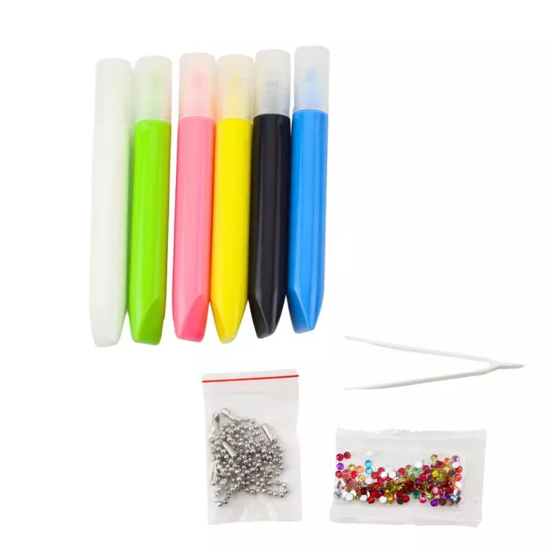 LEAN TOYS DIY Kreativset Glasmalerei Schlüsselanhänger Dinosaurier Marker 6 Stk.