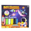 LEAN TOYS 3D DIY Space Painting Set - 12 Anhänger, 6 Farben, Acryl, Gips, ab 6 Jahren