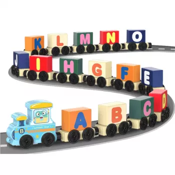LEAN TOYS Lernzug, Buchstaben, Zahlen, Bunt, 16 Teile