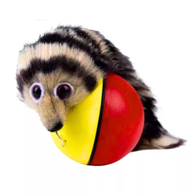 LEAN TOYS Ball mit flauschigem Fuchsschwanz interaktives Spielzeug für Kinder