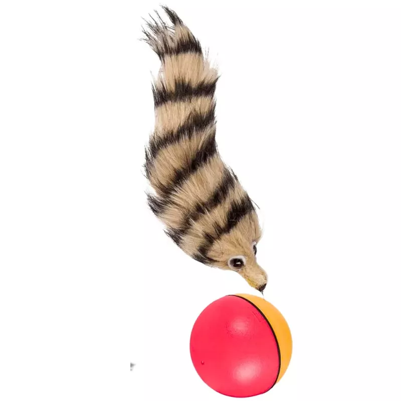 LEAN TOYS Ball mit flauschigem Fuchsschwanz interaktives Spielzeug für Kinder