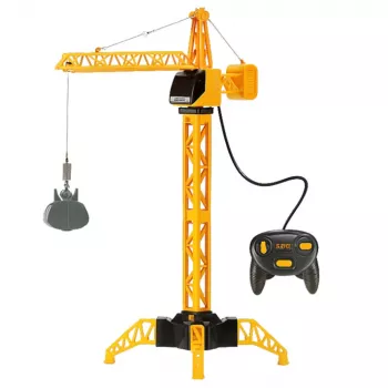 LEAN TOYS Fernbedienung Baukran RC Kabel 360° Drehung 71 cm