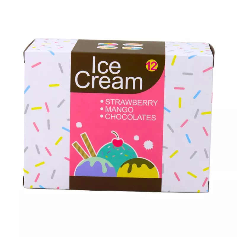 LEAN TOYS Süßigkeiten-Set Eiscreme für Kinder, Eiscreme-Löffel-Box, 14 Teile