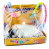 LEAN TOYS Schlafende weiße Katze auf Kissenfigur mit Fellbeutel und Geräuschen