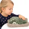 LEAN TOYS Schlafender Husky auf einem Kissen Figur mit Fellbeutel Geräuschen