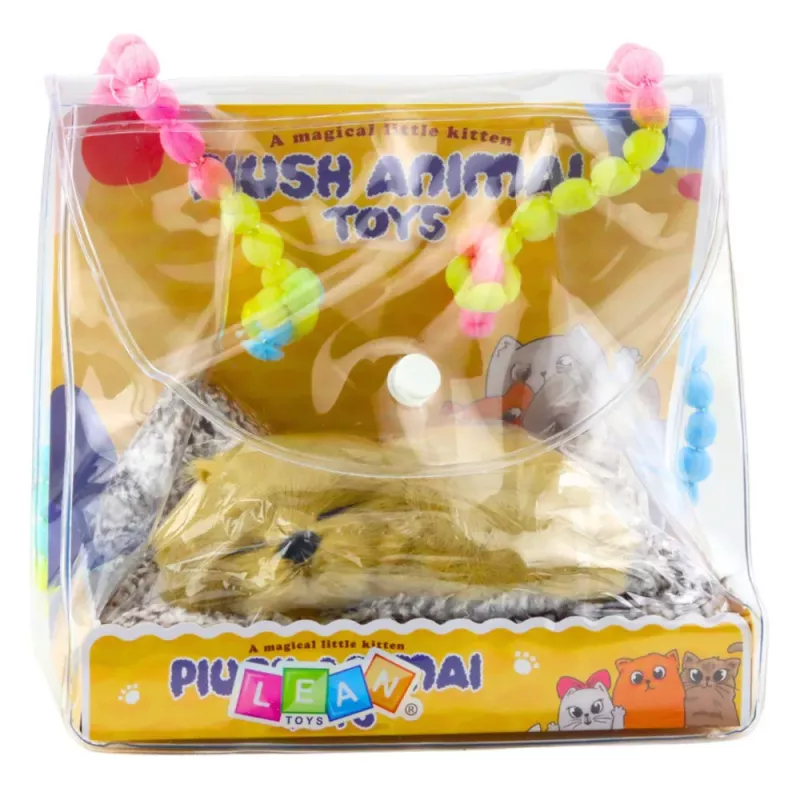 LEAN TOYS Schlafender Labrador auf Kissen Figur mit Fell Transparente Tasche Geräusche