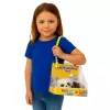 LEAN TOYS Schlafender Panda auf Kissen Figur mit Fell und durchsichtiger Tasche
