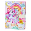 LEAN TOYS Süßes Tagebuch mit Zahlenschloss und Einhorn-Melodien, 120 Seiten, bunt linierte Seiten, Hardcover, für Mädchen ab 6 Jahren