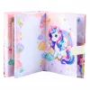 LEAN TOYS Süßes Tagebuch mit Zahlenschloss und Einhorn-Melodien, 120 Seiten, bunt linierte Seiten, Hardcover, für Mädchen ab 6 Jahren
