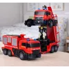 LEAN TOYS Feuerwehr Roboter Auto 2 in 1 ferngesteuert RC Lichter Geräusche Wasser