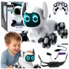LEAN TOYS TOOBY Roboterhund ferngesteuert RC 360° Lichter Geräusche Schwarz Weiß