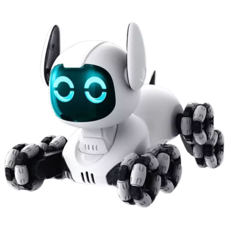 LEAN TOYS TOOBY Roboterhund ferngesteuert RC 360° Lichter Geräusche Schwarz Weiß