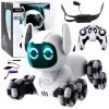 LEAN TOYS TOOBY Roboterhund ferngesteuert RC 360° Lichter Geräusche Schwarz Weiß