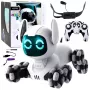 LEAN TOYS TOOBY Roboterhund ferngesteuert RC 360° Lichter Geräusche Schwarz Weiß