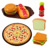 LEAN TOYS Picknickkorb-Set geflochtene Lebensmittelzubehör 33-teilig