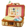 LEAN TOYS Picknickkorb-Set geflochtene Lebensmittelzubehör 33-teilig