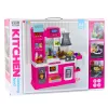 LEAN TOYS Kinderküche Wasserzyklus farbwechselndes Essen Dampf Rosa 64 Teile