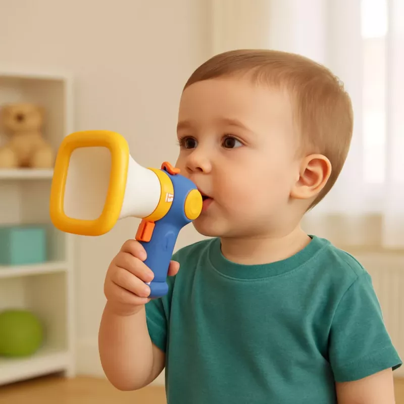 LEAN TOYS Megaphon für Kinder mit Sprachverzerrer und Lichteffekten Blau