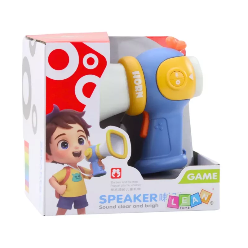 LEAN TOYS Megaphon für Kinder mit Sprachverzerrer und Lichteffekten Blau
