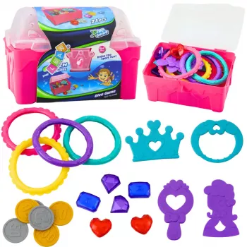 LEAN TOYS Schatztruhen-Set zum Tauchen und Wasserspaß, Pink, 21 Teile