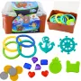 LEAN TOYS Schatzstruhen-Set für Tauch- und Wasserspaß, Braun, 21 Teile
